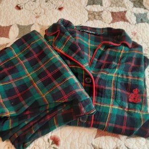 Lauren Ralph Lauren pj set green plaid S